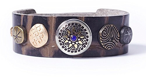 Noosa Armband Divali Croco skinny wrap braun, Größe:S