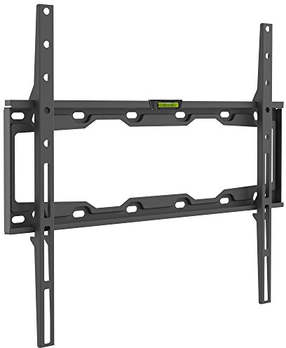 Barkan Soporte TV de Pared Fijo para Pantallas de 19-65 Pulgadas, Pantalla Plana/Curva, Peso máximo 50Kg, Bloqueo automático Patentado, Ultra Delgado, para LED OLED LCD, hasta VESA 400x400
