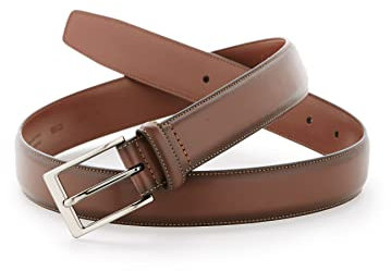 Perry Ellis Herren Leather Amigo Dress Belt Gürtel, Braun, 34