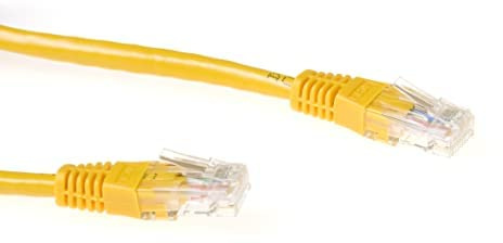 ACT CAT6 LAN Kabel U/UTP 1000Mbit/s PoE Vollkupfer, 0,25m Gelb - IB8852