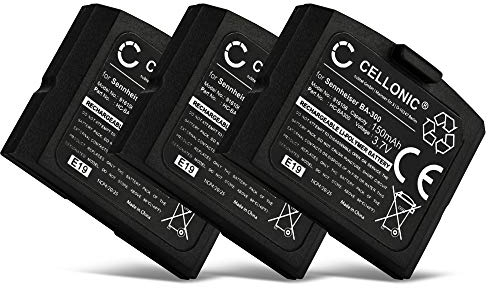 CELLONIC, Akku für Headset kompatibel mit Sennheiser RI 840 (Set 840 TV), RR 4200, RI 830 (Set 830 TV) (150mAh, 3.7V) 3X Ersatzakku BA300 BA 300