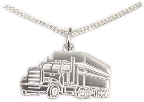 Nicht Zutreffend Anhänger LKW Sattelzug Silber 925 mit Panzerkette Sattelschlepper Truck Trucker