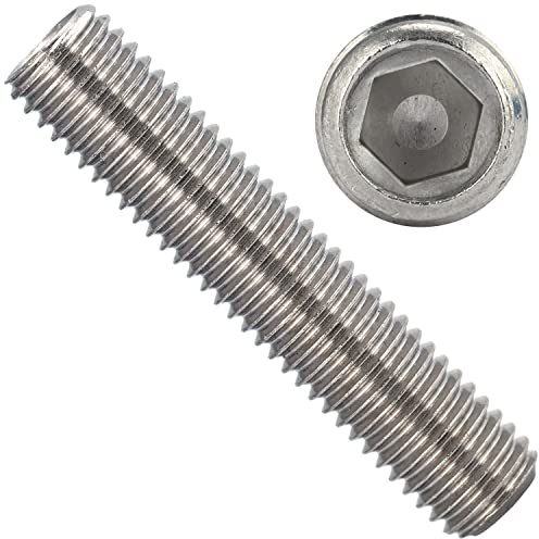 OPIOL QUALITY® Gewindestifte Innensechskant mit Ringschneide DIN 916 M6x16 mm aus Edelstahl A2 V2A (30 Stück) Madenshrauben Maden-schrauben Schrauben Gewindestift