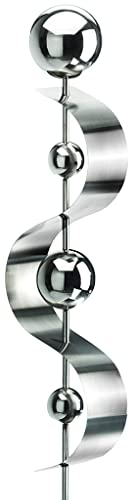 Kobolo Gartenstecker Gartenstab Edelstahl Silber Blumenstecker Dekostecker Snake 145 cm