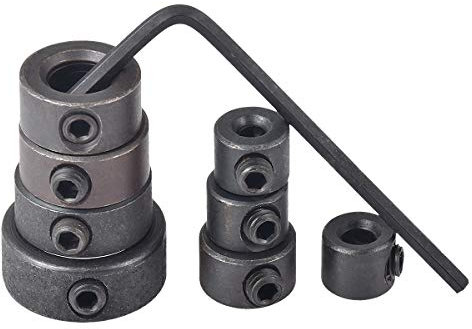 KATUR 8 collari di arresto di profondità per punte da trapano per la lavorazione del legno con chiave esagonale per stringere e arrestare viti di fissaggio 3, 4, 5, 6, 8, 10, 12, 16 mm di diametro