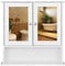 eSituro Spiegelschrank Badspiegel Hängeschrank mit Türen Wandschrank Badschrank Weiß BHT ca: 56x58,3x13cm