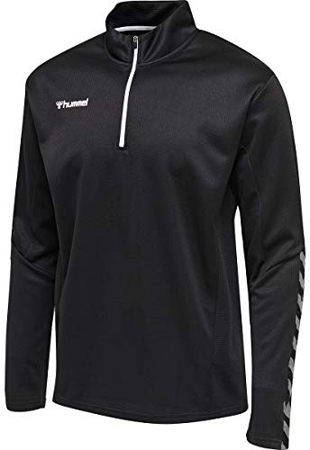 hummel Jungen Sweatshirt Hmlauthentic Kids Half Zip Sweatshirt, Black/White, 140, 204928-2114-140