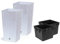 Stolmet Juego de 2 macetas cuadradas altas de ratán para interiores y exteriores + inserto (11,5 L, blanco)