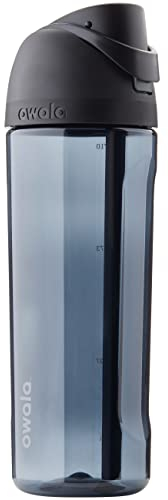 Owala FreeSip Tritan Drinks Bottle with Popper and Built-in Straw, 735 ml, Very, Very Dark