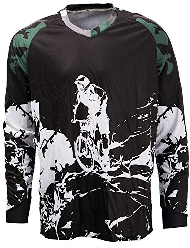 JPOJPO Herren Radtrikot MTB Downhill T-Shirt Langarm Motorrad Atmungsaktiv S-4XL
