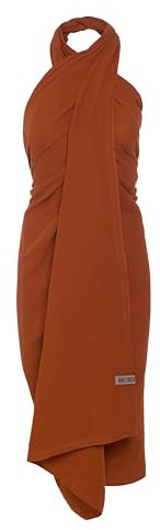 Knit Factory - Liv Pareo/XL Schal - Tuch Schal für Damen - Multifunktionales Musselintuch - Strandtuch - 100% Baumwolle - Terra