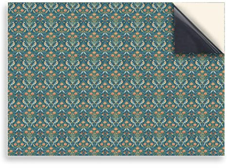 Stick & Go Repositionable Self Adhesive Dolls House Wallpaper 1:12 Scale (1 Sheet) - William Morris Birds Blue Wallpaper - No. 97