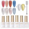 GAOY Gel Nail Polish Set in Jelly Red Pink Blue with Glitter Cat Eye Gel and Magnet for Christmas Nails Manicure and Nail Art DIY at Home- Sheer Magic