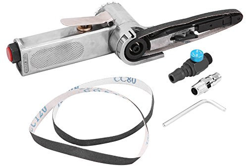 Levigatrice a nastro pneumatica, levigatrice a nastro da 10 mm Levigatrice a nastro ad aria con 3 cinghie, mini utensile per smerigliatrice a nastro d'aria per lucidatura di metalli in alluminio