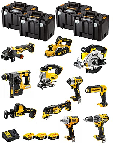 Kit DWK1100T (DCD796 + DCH273 + DCG405 + DCF887 + DCF894 + DCS331 + DCS391 + DCS355 + DCP580 + DCS369 + DCL050 + 3 Batterien 5,0 Ah + Ladegerät + 4 x TSTAK VI)