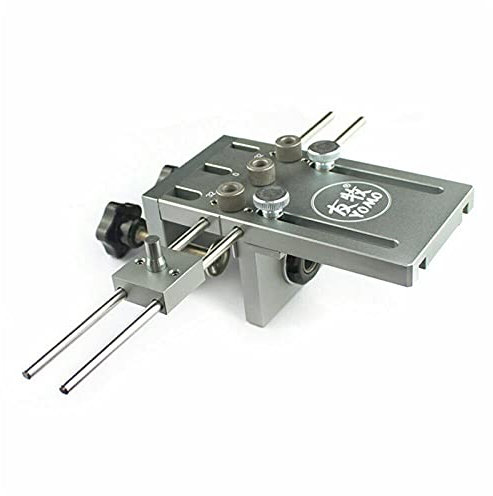 Gabarit de perçage pour cheville, kit de guidage avec douille de forage 6/8/10 mm et foret hélicoïdal Rails de guidage réglables - Le trou de roue excentrique est réglable avec précision