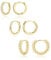 KISSPAT 3 Pairs Gold Huggie Hoop Earrings Set for Women | 14K Gold Plated Small Gold Hoop Earring Packs