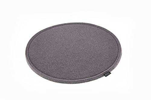 VOIGTdesign Filz-Sitzauflage - Stuhlauflage - Sitzkissen - Stuhlkissen - Auflage - rund - bi-Color - 2-lagig (D 35 cm, 137 dunkelgrau)