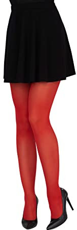 LORES Pantys Opacos Suaves para Mujer Concorde 60 Den - Clásicos Mate en Microfibra Resistente Fabricados en Italia de Cobertura Total, Red XL