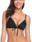 RELLECIGA Damen Bademode Bikini Push-up Top Triangel Oberteil Schwarz L