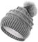 Sibba Bommelmütze für Frauen Winter Beanie HüTe Thermo Fleece Gefüttert Mütze Damen Gestrickte Wollmützen mit Kunstpelz Pom Pom Grau Einheitsgröße