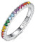 Emmie Jewelry Eternity Ring 925 Silber mit Bunte Zirkonia Steine | Damenring mit Regenbogen-Steinen rundherum | Rainbow Ringe für Damen, Frauen Schmuc (56, Silber)