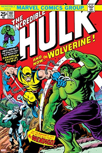 Comic-Poster, Motiv: The Hulk and Wolverine Super Heros Vintage Comics