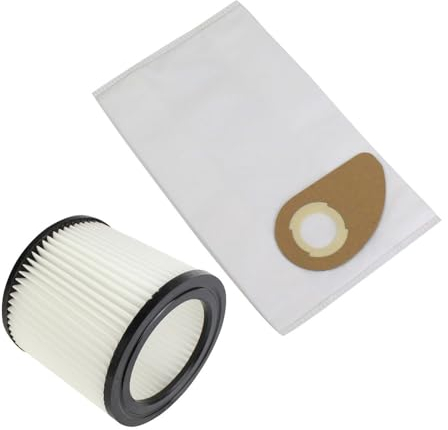 MisterVac | 5 bolsas de aspiradora + filtros compatibles con Nilfisk Buddy II 12 Prof.