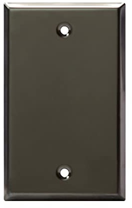 ENERLITES Corrosion Resistant Metal Wall Plate Standard Size Single 4.5 x 2.75 Stainless Steel 201 7701-PBK Polished Black
