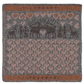 ÖJBRO VANTFABRIK Fästfolk Emilia&Einar“ gewebte Sitzkissen Sitzunterlage Stuhlkissen Wolle faltbar 43x43 cm Sitzmatte Schafwolle Sitzpolster Sitzauflage Indoor Outdoor Auto grau/orange/rosa