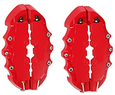 Verve Jelly Car Brake Caliper Cover, Car Brake Caliper Protector Cover, 3D Style Brake Caliper Covers Universal Car Disc Front & Rear Kits for 16-17 in Wheel Hub, 4 Pcs, Red