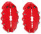 Verve Jelly Car Brake Caliper Cover, Car Brake Caliper Protector Cover, 3D Style Brake Caliper Covers Universal Car Disc Front & Rear Kits for 16-17 in Wheel Hub, 4 Pcs, Red