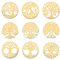 OLYCRAFT 9 Stück Baum Des Lebens Metall Energie Aufkleber 4cm Selbstklebend Orgon Pyramiden Aufkleber Edelstahl Gold Aufkleber Für Sammelalben DIY Basteln Wasserflaschen Dekoration