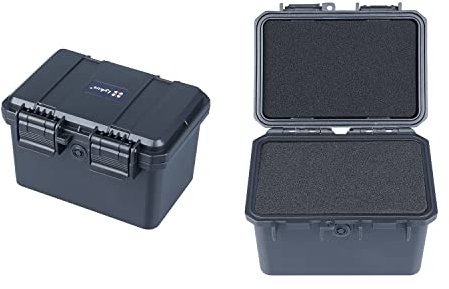 Lykus HC-1430 Mini Hard Case Dry Box with Foam Insert, Interior Size 14x9x9.3 cm, IP66 Splash-Proof, Suitable for Cellphones, Tools, Small Devices and More