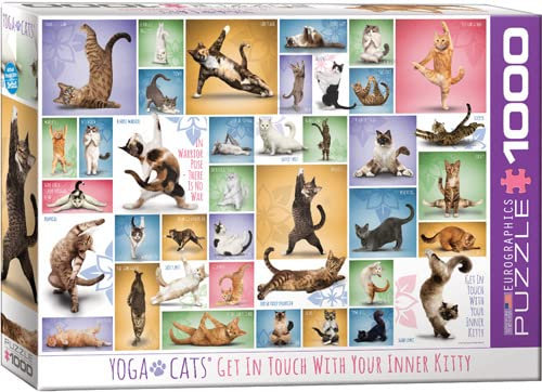 empireposter Yoga Katzen - 1000 Teile Puzzle Format 68x48 cm + Deluxe 3er Set Puzzle Zubehör