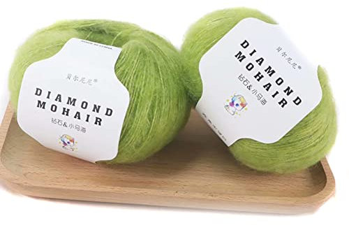 Wolle Farbverlauf Zum Häkeln,2 Knäuel Weiches Mohairwolle mit Seide zum Stricken,Batik Wolle mit Farbverlauf Mehrfarbig 25g Strickwolle Häkelwolle, Bunt Baumwolle Garn Set für Häkeln & Stricken