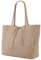 SH Leder ® Damen Echt Rindleder Shopper in Querformat mit Innentasche in vielen Farben Schultertasche Henkeltasche 30x37cm Maja G514 (Helltaupe)