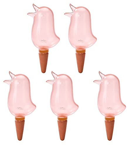 Mumusuki Estacas de Autorriego, Lindas Plantas de Pájaros, Picos de Autorriego, Regadera Automática para Plantas, para Césped Interior y Exterior y Plantas en Maceta, Flores (Rojo Desierto)