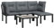 vidaXL Garten Lounge Set 5-TLG., Gartenmöbel Set Sitzgruppe für Garten Terrasse, Modular Loungemöbel Stuhl Hocker Tisch, Schwarz Grau Poly Rattan