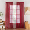 MIULEE Gardinen Vorhänge mit Kräuselband 2er Set Gardine Vorhang Gardinen Wohnzimmer aus Sheer Voile Curtains Transparent Schlafzimmer Rot 140 x 245 cm