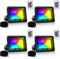 Herrselsam RGB LED Strahler 20W mit Fernbedienung, RGB LED Fluter Dimmbar mit 16 Farben 4 Modi, IP66 Wasserdicht, RGB fluter Outdoor für Party, Garten, Stimmungslicht (4 Stück)