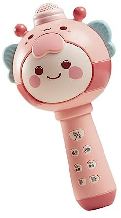 Toyvian Microphone sans Fil Jouet Musical pour Garçon et Filles Microphone Rechargeable USB Jouet Chantant Dessin Animé Machine à Chanter Karaoké Portable pour Filles et Garçons