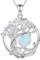 FANCIME Tree of Life Collier arbre de vie en argent sterling plaqué Or blanc avec pendentif en pierre de naissance, bijou d'anniversaire, cadeau de Noël pour femme, maman, opale
