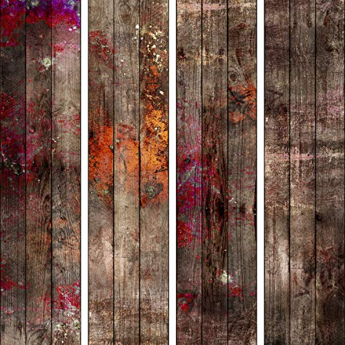 murando PREMIUM PURO Tapete Realistische Tapete ohne Rapport und Versatz 10m Vlies Tapetenrolle Wandtapete modern design Fototapete Rot Holz Farbe Holzoptik f-A-0700-j-a