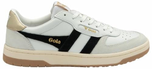 Gola Unisex Hawk Sneaker, White/Pearl Pink/Gold, 41 EU