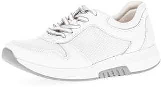 Gabor Damen Low-Top Sneaker, Frauen Halbschuhe,Wechselfußbett,schnürschuhe,Plateausohle,straßenschuhe,Weiss(Se.weis/Grey,38.5 EU / 5.5 UK