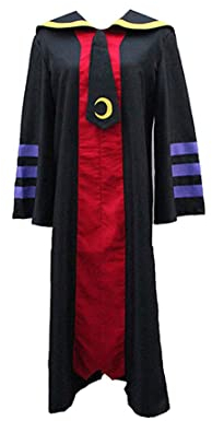 Generisch Anime Koro Sensei Cosplay Kostüm Erwachsene Mantel Robe Outfit Mit Krawatte Halloween Party,Black-L