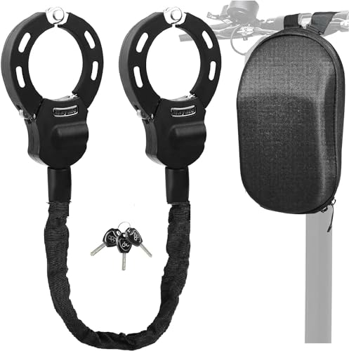 JOLIGAEA E Scooter Schloss, Handschellenschloss mit Schlüssel, Fahrradschloss, Robustes Sicherheits Handschellen Kabelschloss für Elektroscooter und Fahrräder