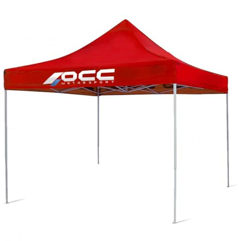 OCC MOTOR SPORT Rennzelt 3X3M Edelstahl Rot 40 mm 420 Oxford, rot, 3 x 3 metros