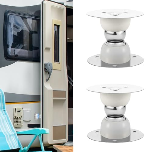 2 Pack RV Magnetic Door Holders, Strong Magnet Door Stop RV Baggage Door Catch Latch with Screws & Adhesive for RV Camper Motor Home Cargo Trailer Accessories (White)